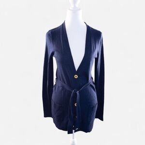Lilly Pulitzer Navy Belted Cardigan Sweater | Size S